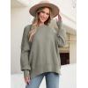 imageANRABESS Women Crewneck Batwing Long Sleeve 2024 Fall Oversized Side Slit Ribbed Knit Pullover Sweaters Top Cozy OutfitsGray Coffee