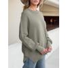 imageANRABESS Women Crewneck Batwing Long Sleeve 2024 Fall Oversized Side Slit Ribbed Knit Pullover Sweaters Top Cozy OutfitsGray Coffee
