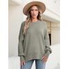 imageANRABESS Women Crewneck Batwing Long Sleeve 2024 Fall Oversized Side Slit Ribbed Knit Pullover Sweaters Top Cozy OutfitsGray Coffee