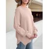imageANRABESS Women Crewneck Batwing Long Sleeve 2024 Fall Oversized Side Slit Ribbed Knit Pullover Sweaters Top Cozy OutfitsKhaki Pink