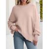imageANRABESS Women Crewneck Batwing Long Sleeve 2024 Fall Oversized Side Slit Ribbed Knit Pullover Sweaters Top Cozy OutfitsKhaki Pink