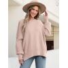 imageANRABESS Women Crewneck Batwing Long Sleeve 2024 Fall Oversized Side Slit Ribbed Knit Pullover Sweaters Top Cozy OutfitsKhaki Pink