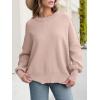 imageANRABESS Women Crewneck Batwing Long Sleeve 2024 Fall Oversized Side Slit Ribbed Knit Pullover Sweaters Top Cozy OutfitsKhaki Pink