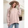 imageANRABESS Women Crewneck Batwing Long Sleeve 2024 Fall Oversized Side Slit Ribbed Knit Pullover Sweaters Top Cozy OutfitsPink