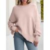 imageANRABESS Women Crewneck Batwing Long Sleeve 2024 Fall Oversized Side Slit Ribbed Knit Pullover Sweaters Top Cozy OutfitsPink