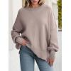 imageANRABESS Women Crewneck Batwing Long Sleeve 2024 Fall Oversized Side Slit Ribbed Knit Pullover Sweaters Top Cozy OutfitsPink Apricot
