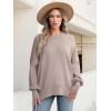 imageANRABESS Women Crewneck Batwing Long Sleeve 2024 Fall Oversized Side Slit Ribbed Knit Pullover Sweaters Top Cozy OutfitsPink Apricot