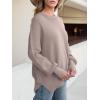 imageANRABESS Women Crewneck Batwing Long Sleeve 2024 Fall Oversized Side Slit Ribbed Knit Pullover Sweaters Top Cozy OutfitsPink Apricot