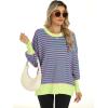 imageANRABESS Women Crewneck Batwing Long Sleeve 2024 Fall Oversized Side Slit Ribbed Knit Pullover Sweaters Top Cozy OutfitsPink Green