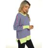 imageANRABESS Women Crewneck Batwing Long Sleeve 2024 Fall Oversized Side Slit Ribbed Knit Pullover Sweaters Top Cozy OutfitsPink Green