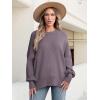 imageANRABESS Women Crewneck Batwing Long Sleeve 2024 Fall Oversized Side Slit Ribbed Knit Pullover Sweaters Top Cozy OutfitsPurple