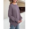 imageANRABESS Women Crewneck Batwing Long Sleeve 2024 Fall Oversized Side Slit Ribbed Knit Pullover Sweaters Top Cozy OutfitsPurple