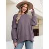imageANRABESS Women Crewneck Batwing Long Sleeve 2024 Fall Oversized Side Slit Ribbed Knit Pullover Sweaters Top Cozy OutfitsPurple