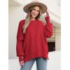 imageANRABESS Women Crewneck Batwing Long Sleeve 2024 Fall Oversized Side Slit Ribbed Knit Pullover Sweaters Top Cozy OutfitsRed