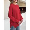 imageANRABESS Women Crewneck Batwing Long Sleeve 2024 Fall Oversized Side Slit Ribbed Knit Pullover Sweaters Top Cozy OutfitsRed