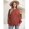imageANRABESS Women Crewneck Batwing Long Sleeve 2024 Fall Oversized Side Slit Ribbed Knit Pullover Sweaters Top Cozy OutfitsRust