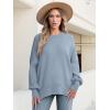 imageANRABESS Women Crewneck Batwing Long Sleeve 2024 Fall Oversized Side Slit Ribbed Knit Pullover Sweaters Top Cozy OutfitsSky Blue