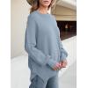 imageANRABESS Women Crewneck Batwing Long Sleeve 2024 Fall Oversized Side Slit Ribbed Knit Pullover Sweaters Top Cozy OutfitsSky Blue
