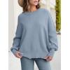 imageANRABESS Women Crewneck Batwing Long Sleeve 2024 Fall Oversized Side Slit Ribbed Knit Pullover Sweaters Top Cozy OutfitsSky Blue