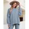 imageANRABESS Women Crewneck Batwing Long Sleeve 2024 Fall Oversized Side Slit Ribbed Knit Pullover Sweaters Top Cozy OutfitsSky Blue