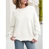 imageANRABESS Women Crewneck Batwing Long Sleeve 2024 Fall Oversized Side Slit Ribbed Knit Pullover Sweaters Top Cozy OutfitsWhite