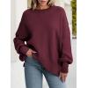 imageANRABESS Women Crewneck Batwing Long Sleeve 2024 Fall Oversized Side Slit Ribbed Knit Pullover Sweaters Top Cozy OutfitsWine Red
