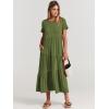 imageANRABESS Women Summer Maxi Dress Short Sleeve Swing Casual Asymmetric Tiered Vacation Long Beach Sundress OutfitsArmy Green