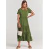 imageANRABESS Women Summer Maxi Dress Short Sleeve Swing Casual Asymmetric Tiered Vacation Long Beach Sundress OutfitsArmy Green