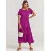 imageANRABESS Women Summer Maxi Dress Short Sleeve Swing Casual Asymmetric Tiered Vacation Long Beach Sundress OutfitsFuchsia