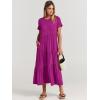 imageANRABESS Women Summer Maxi Dress Short Sleeve Swing Casual Asymmetric Tiered Vacation Long Beach Sundress OutfitsFuchsia