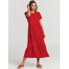 imageANRABESS Women Summer Maxi Dress Short Sleeve Swing Casual Asymmetric Tiered Vacation Long Beach Sundress OutfitsRed
