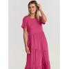 imageANRABESS Women Summer Maxi Dress Short Sleeve Swing Casual Asymmetric Tiered Vacation Long Beach Sundress OutfitsRose