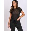 imageANRABESS Women Two Piece Outfits Crochet Sheer Knit Sweater Top Wide Leg Pants Lounge Matching Sets Sweatsuit Travel ClothesBlack