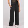 imageANRABESS Women Two Piece Outfits Crochet Sheer Knit Sweater Top Wide Leg Pants Lounge Matching Sets Sweatsuit Travel ClothesBlack