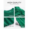 imageANRABESS Women Two Piece Outfits Crochet Sheer Knit Sweater Top Wide Leg Pants Lounge Matching Sets Sweatsuit Travel ClothesGreen