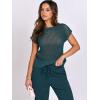 imageANRABESS Women Two Piece Outfits Crochet Sheer Knit Sweater Top Wide Leg Pants Lounge Matching Sets Sweatsuit Travel ClothesLake