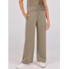 imageANRABESS Women Two Piece Outfits Crochet Sheer Knit Sweater Top Wide Leg Pants Lounge Matching Sets Sweatsuit Travel ClothesLight Brown