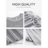 imageANRABESS Women Two Piece Outfits Crochet Sheer Knit Sweater Top Wide Leg Pants Lounge Matching Sets Sweatsuit Travel ClothesLight Grey