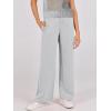 imageANRABESS Women Two Piece Outfits Crochet Sheer Knit Sweater Top Wide Leg Pants Lounge Matching Sets Sweatsuit Travel ClothesLight Grey