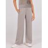 imageANRABESS Women Two Piece Outfits Crochet Sheer Knit Sweater Top Wide Leg Pants Lounge Matching Sets Sweatsuit Travel ClothesLight Khaki