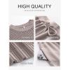 imageANRABESS Women Two Piece Outfits Crochet Sheer Knit Sweater Top Wide Leg Pants Lounge Matching Sets Sweatsuit Travel ClothesLight Khaki