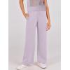 imageANRABESS Women Two Piece Outfits Crochet Sheer Knit Sweater Top Wide Leg Pants Lounge Matching Sets Sweatsuit Travel ClothesLight Purple