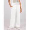 imageANRABESS Women Two Piece Outfits Crochet Sheer Knit Sweater Top Wide Leg Pants Lounge Matching Sets Sweatsuit Travel ClothesWhite