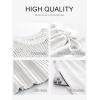 imageANRABESS Women Two Piece Outfits Crochet Sheer Knit Sweater Top Wide Leg Pants Lounge Matching Sets Sweatsuit Travel ClothesWhite
