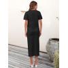 imageANRABESS Womens 2 Piece Outfits Striped Sweater Skirt Sets 2025 Summer Casual Short Sleeve Pullover Tops Travel Midi DressBlack