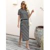imageANRABESS Womens 2 Piece Outfits Striped Sweater Skirt Sets 2025 Summer Casual Short Sleeve Pullover Tops Travel Midi DressBlack White
