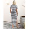 imageANRABESS Womens 2 Piece Outfits Striped Sweater Skirt Sets 2025 Summer Casual Short Sleeve Pullover Tops Travel Midi DressGrey White
