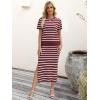 imageANRABESS Womens 2 Piece Outfits Striped Sweater Skirt Sets 2025 Summer Casual Short Sleeve Pullover Tops Travel Midi DressRed White