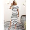 imageANRABESS Womens 2 Piece Outfits Striped Sweater Skirt Sets 2025 Summer Casual Short Sleeve Pullover Tops Travel Midi DressWhite Black