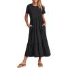 imageANRABESS Women Summer Maxi Dress Short Sleeve Swing Casual Asymmetric Tiered Vacation Long Beach Sundress OutfitsBlack